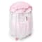 Badger Basket Pink & White Royal Pavilion Round Doll Crib with Canopy & Bedding